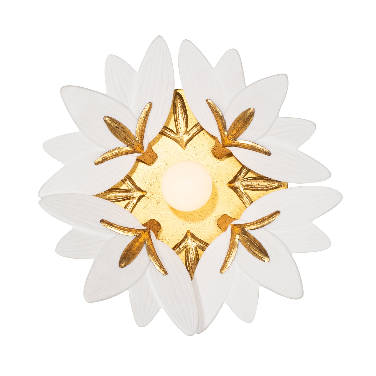 12'' Bloom 1 Light Oxidized Gold Leaf Wall Sconce