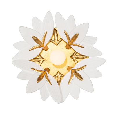 12'' Bloom 1 Light Oxidized Gold Leaf Wall Sconce