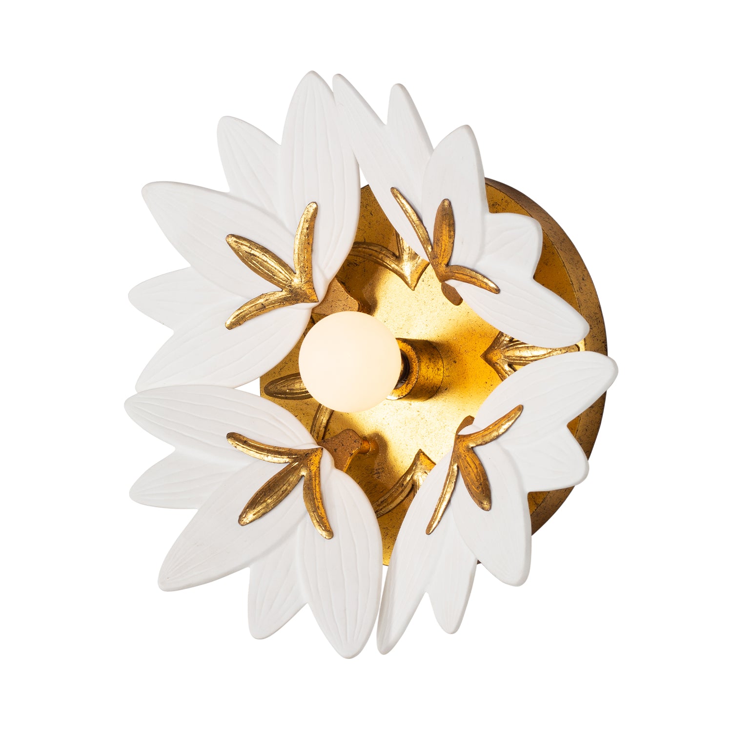 12'' Bloom 1 Light Oxidized Gold Leaf Wall Sconce