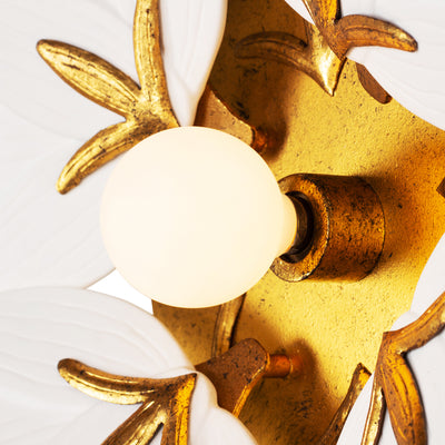 12'' Bloom 1 Light Oxidized Gold Leaf Wall Sconce