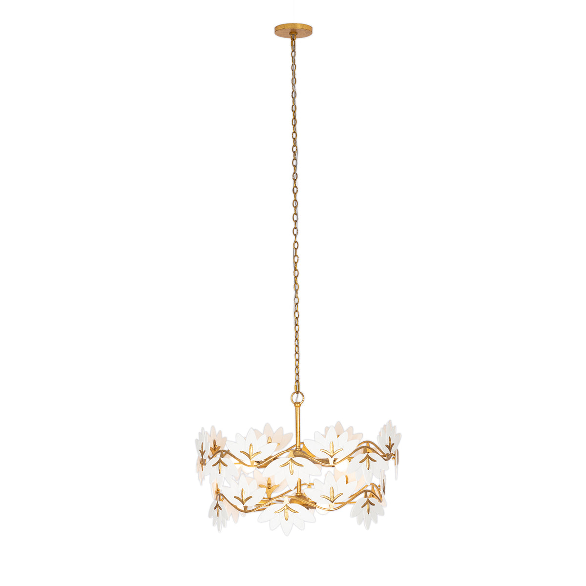 19'' Bloom 11 Light Oxidized Gold Leaf Chandelier