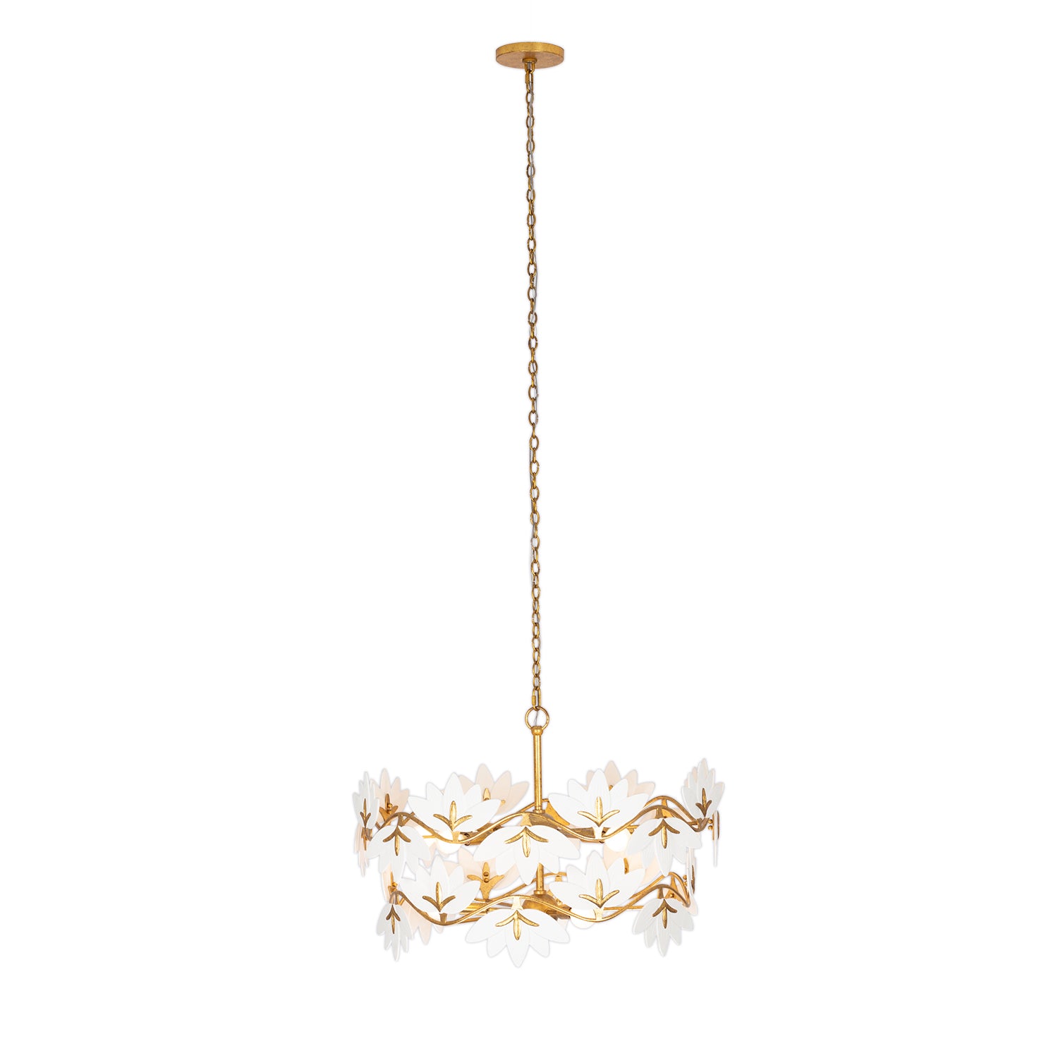 19'' Bloom 11 Light Oxidized Gold Leaf Chandelier