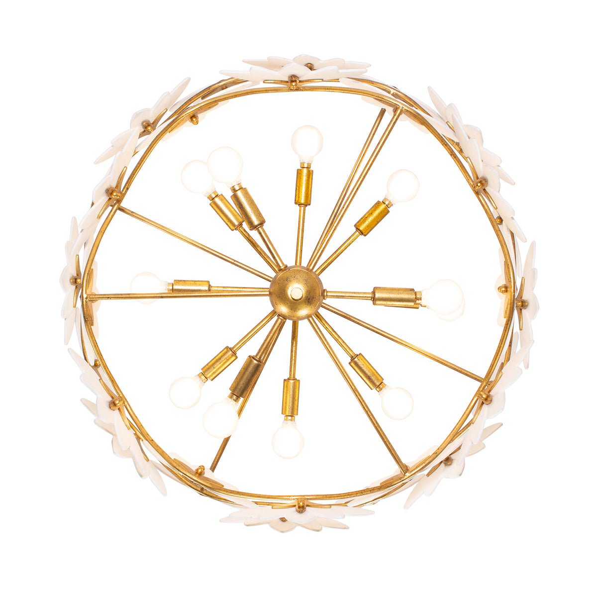 19'' Bloom 11 Light Oxidized Gold Leaf Chandelier