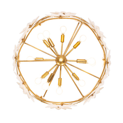 19'' Bloom 11 Light Oxidized Gold Leaf Chandelier