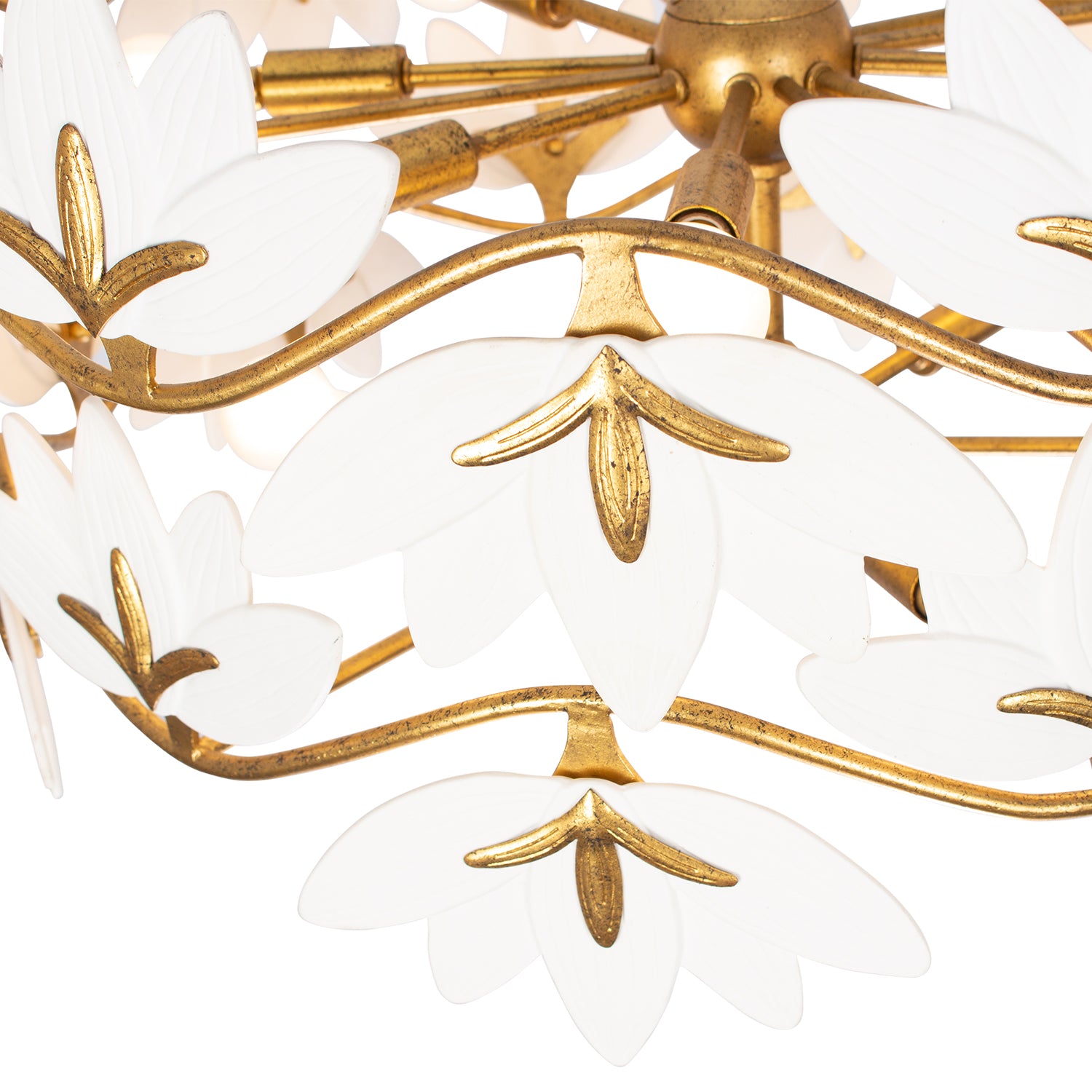 19'' Bloom 11 Light Oxidized Gold Leaf Chandelier
