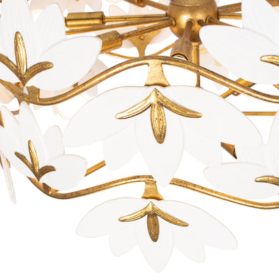 19'' Bloom 11 Light Oxidized Gold Leaf Chandelier