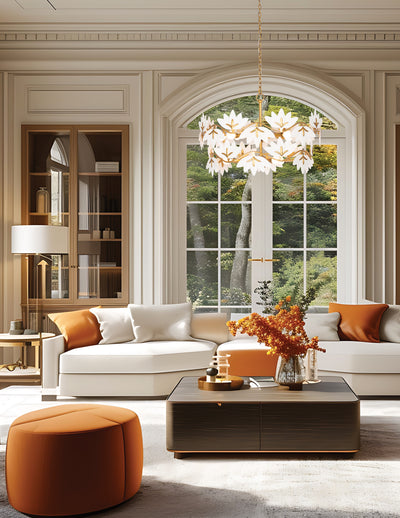 19'' Bloom 11 Light Oxidized Gold Leaf Chandelier