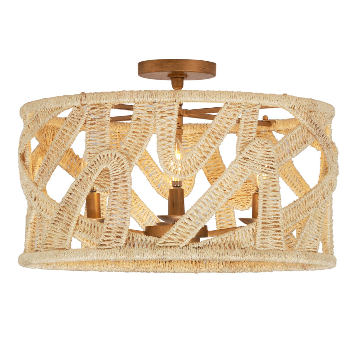 10'' Soga 4 Light Modern Gold And White Semi-Flush Mount