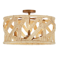 10'' Soga 4 Light Modern Gold And White Semi-Flush Mount