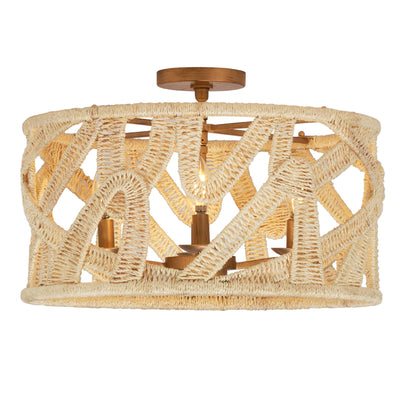 10'' Soga 4 Light Modern Gold And White Semi-Flush Mount