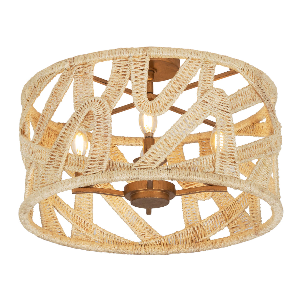 10'' Soga 4 Light Modern Gold And White Semi-Flush Mount