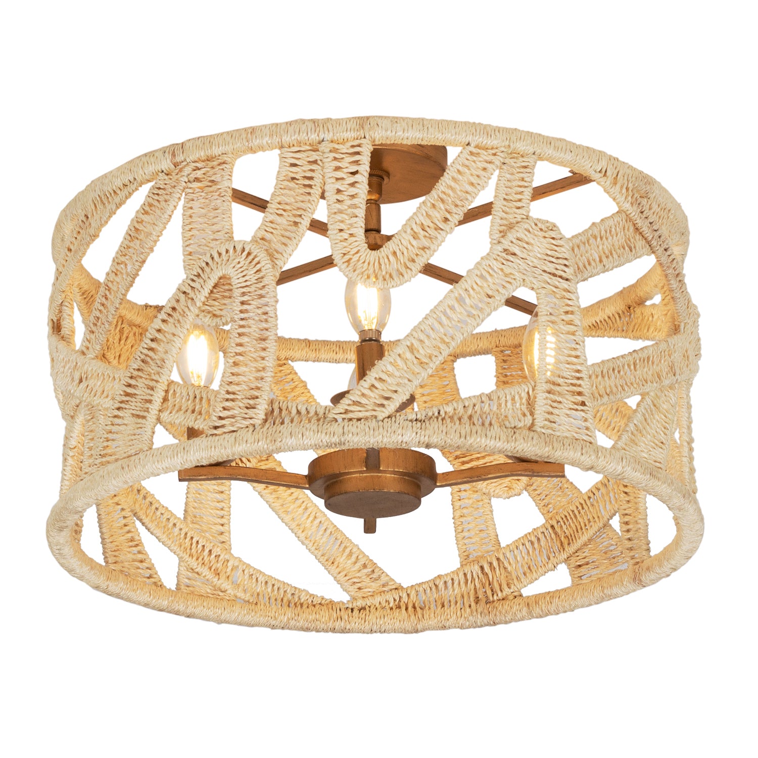 10'' Soga 4 Light Modern Gold And White Semi-Flush Mount