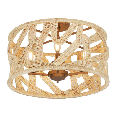 10'' Soga 4 Light Modern Gold And White Semi-Flush Mount