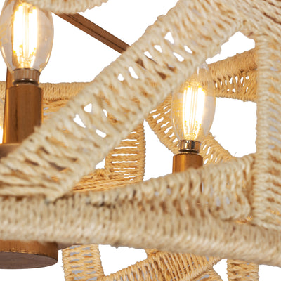 10'' Soga 4 Light Modern Gold And White Semi-Flush Mount