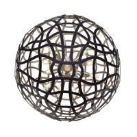 28'' Entice 13 Light Matte Black w/ Tarnish Silver Pendant