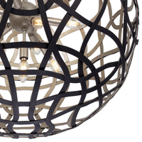 28'' Entice 13 Light Matte Black w/ Tarnish Silver Pendant