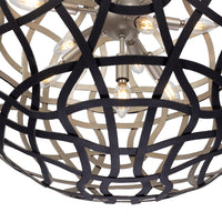 28'' Entice 13 Light Matte Black w/ Tarnish Silver Pendant