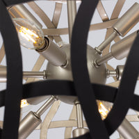 28'' Entice 13 Light Matte Black w/ Tarnish Silver Pendant