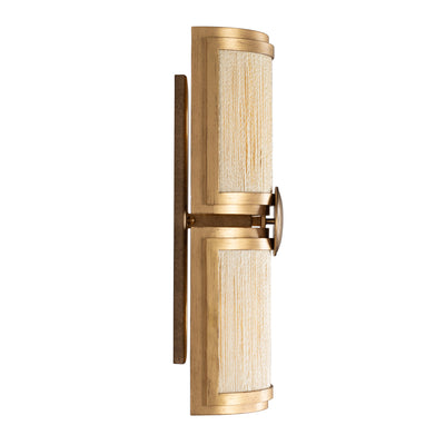 6.5'' Button 2 Light PEARLIZED ANTIQUE BRASS MODERN GOLD Wall Sconce
