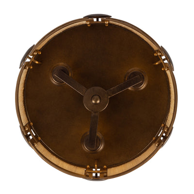 8.5'' Button 3 Light PEARLIZED ANTIQUE BRASS and MODERN GOLD Semi-Flush Mount