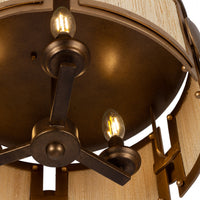 8.5'' Button 3 Light PEARLIZED ANTIQUE BRASS and MODERN GOLD Semi-Flush Mount