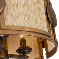 8.5'' Button 3 Light PEARLIZED ANTIQUE BRASS and MODERN GOLD Semi-Flush Mount