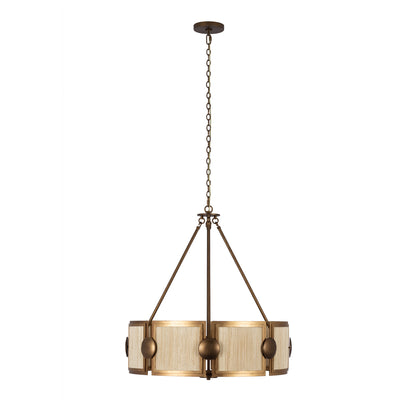 30.5'' Button 8 Light PEARLIZED ANTIQUE BRASS and MODERN GOLD Chandelier