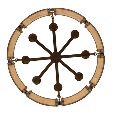 30.5'' Button 8 Light PEARLIZED ANTIQUE BRASS and MODERN GOLD Chandelier