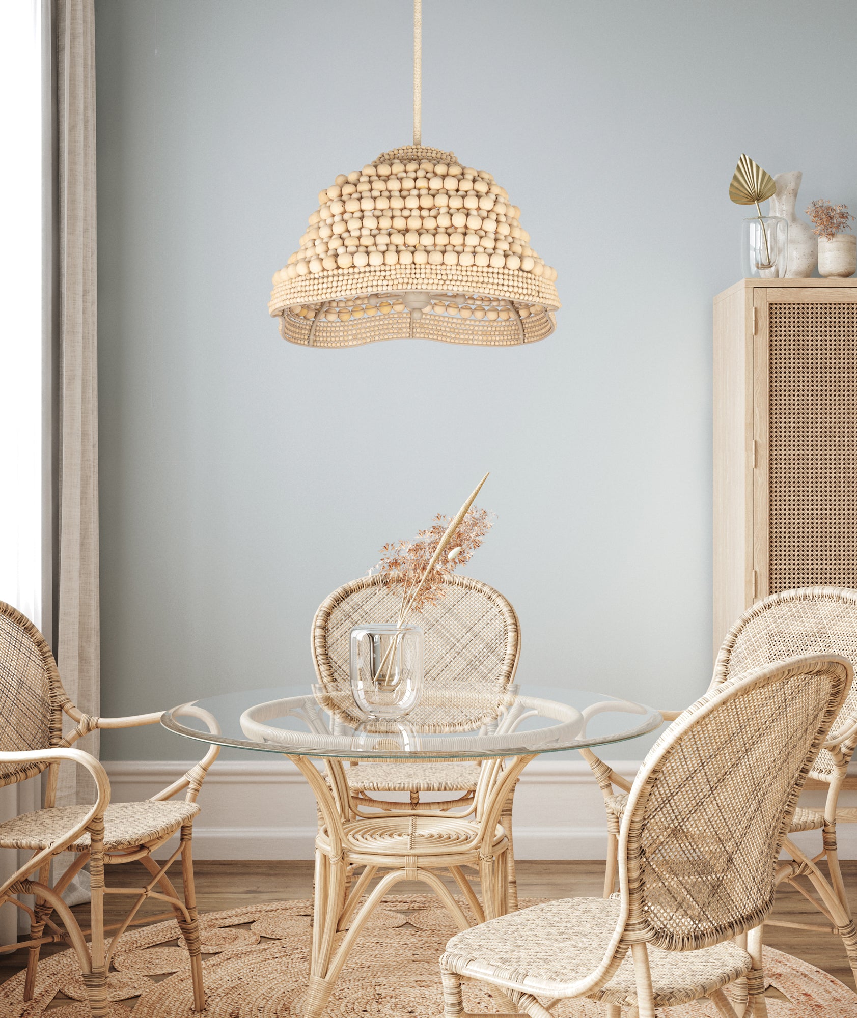 14.5'' Coaxial 6 Light Jute Pendant