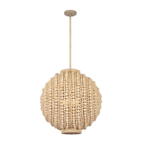 27'' Coaxial 6 Light Jute Pendant