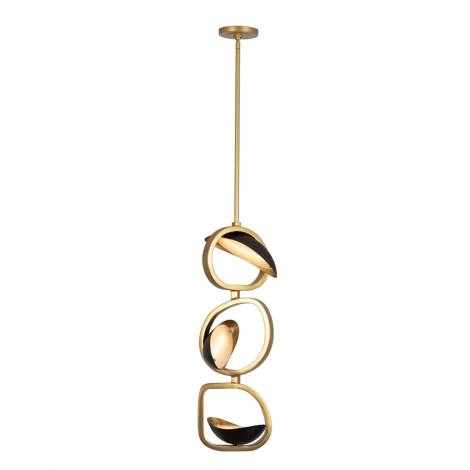 31'' Onyx 3 Light Brushed Gold/Satin Bronze Pendant