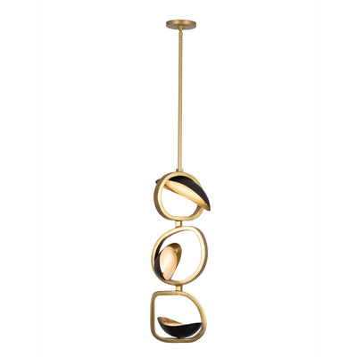 31'' Onyx 3 Light Brushed Gold/Satin Bronze Pendant