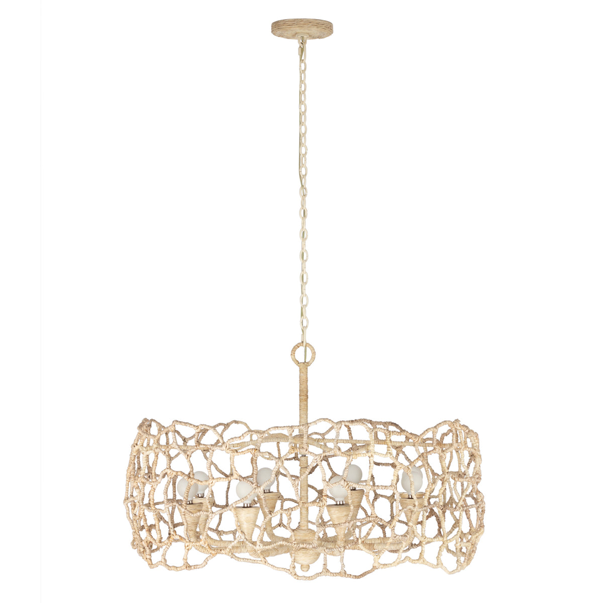 21'' Reef 8 Light Warm Ivory Chandelier