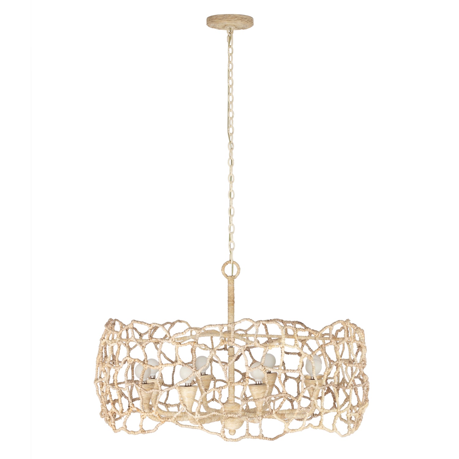 21'' Reef 8 Light Warm Ivory Chandelier