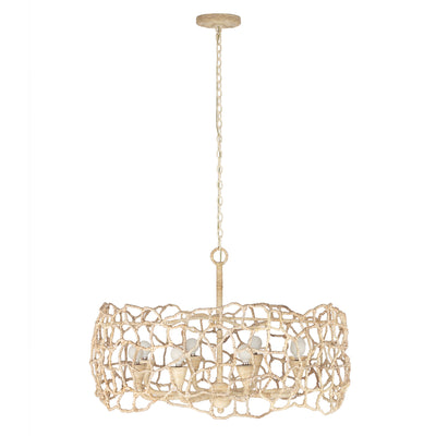 21'' Reef 8 Light Warm Ivory Chandelier