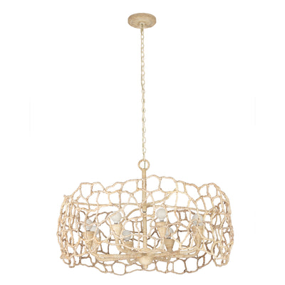 21'' Reef 8 Light Warm Ivory Chandelier
