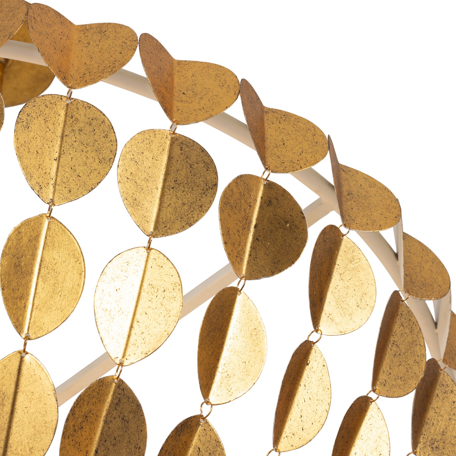 36'' Amor 8 Light Oxidized Gold Leaf And White Chandelier