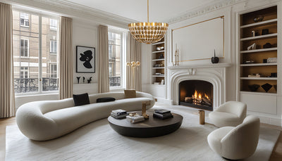 36'' Amor 8 Light Oxidized Gold Leaf And White Chandelier