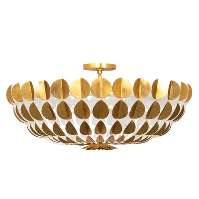 10.75'' Amor 6 Light Oxidized Gold Leaf and White Chandelier