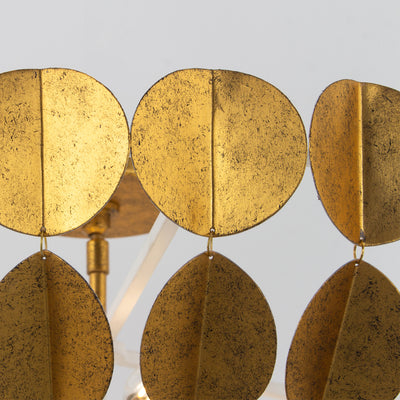 10.75'' Amor 6 Light Oxidized Gold Leaf and White Chandelier