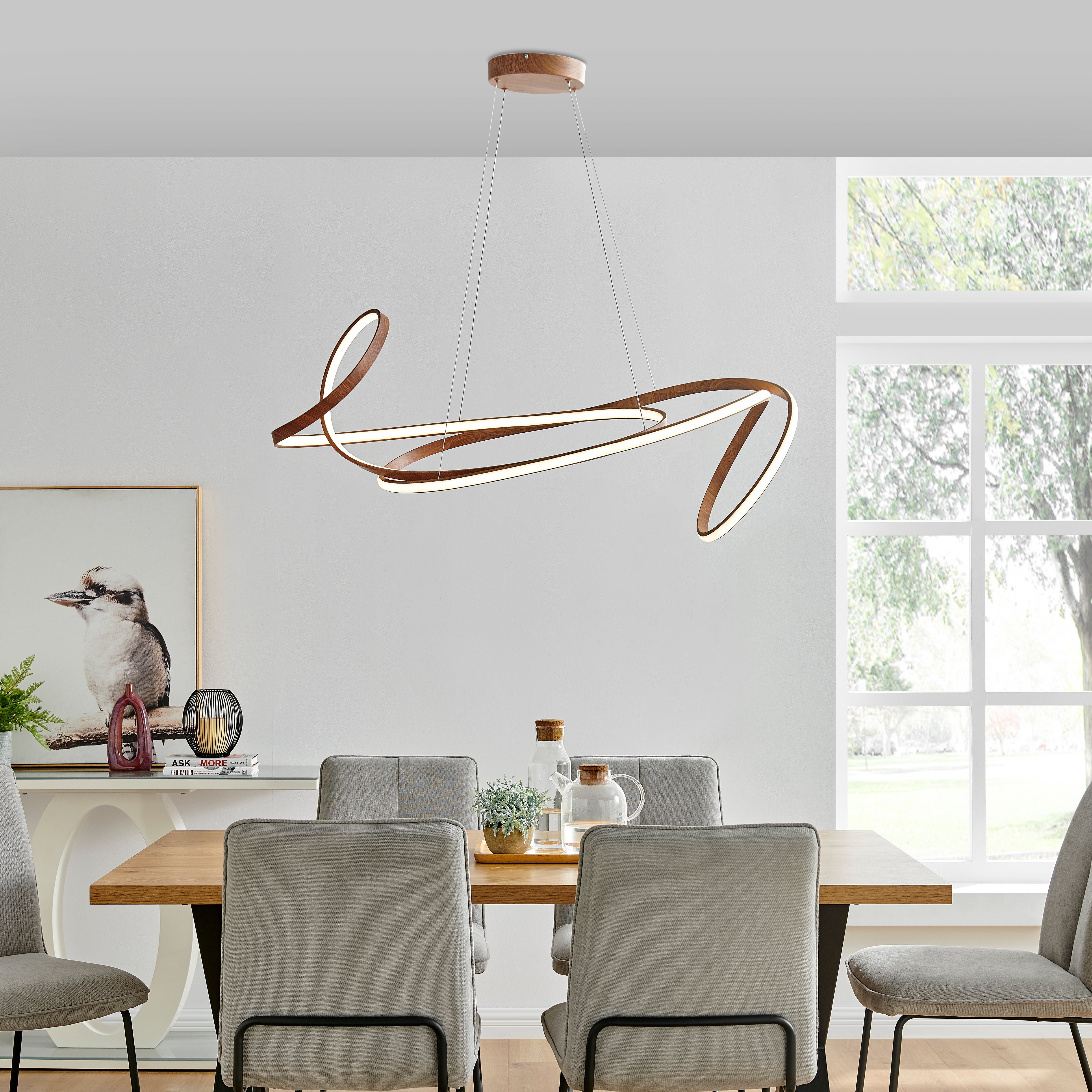 Moscow LED Chandelier | Light Wood