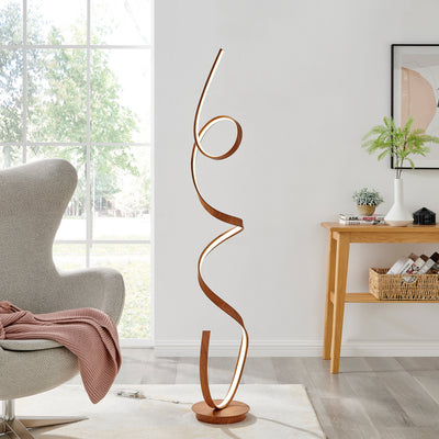 Amsterdam LED Wood 63" Floor Lamp | Dimmable