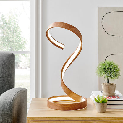 Hamburg Light Wood Table Lamp | LED Strip & Dimmable Switch