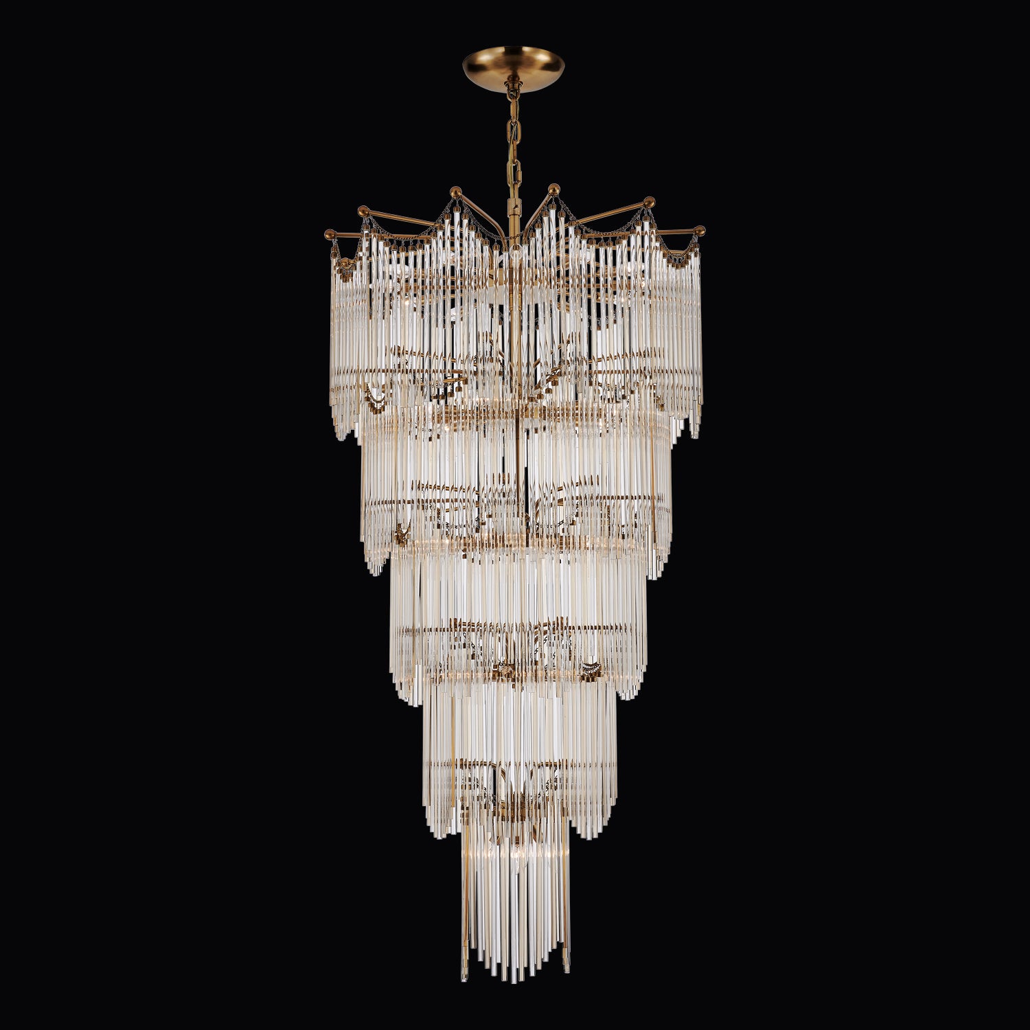 72.75'' Adorn 40 Light Vintage Brass Chandelier
