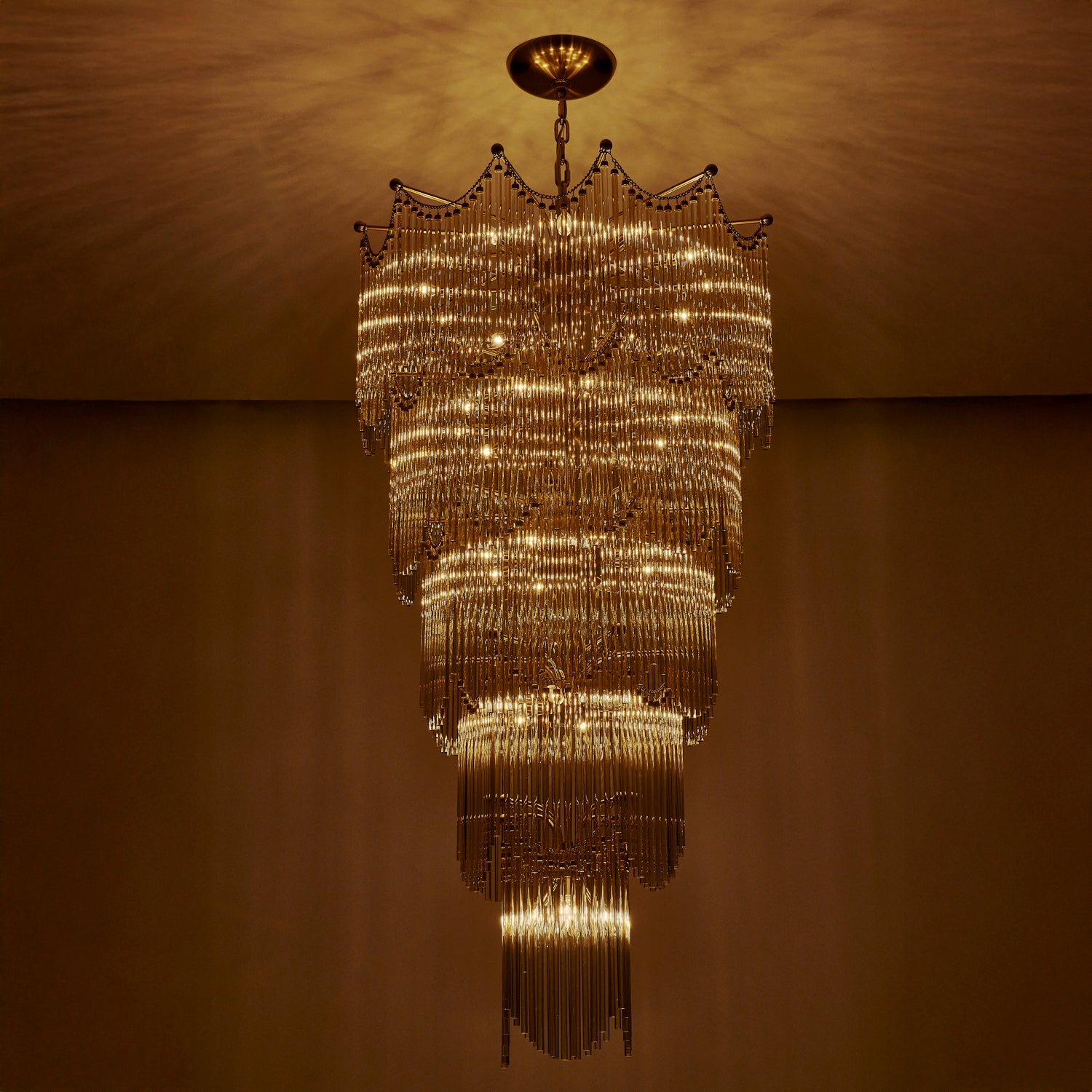 72.75'' Adorn 40 Light Vintage Brass Chandelier