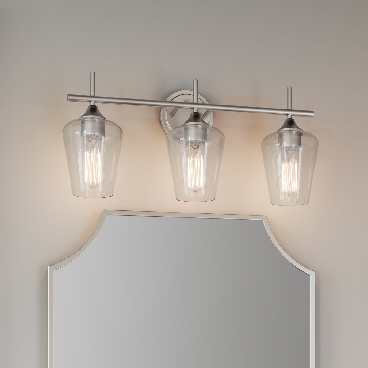 22'' Ashford Brushed Nickel 3 Light Bath Vanity