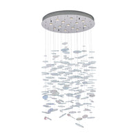 96'' Spettro 13 Light Polished Chrome Chandelier