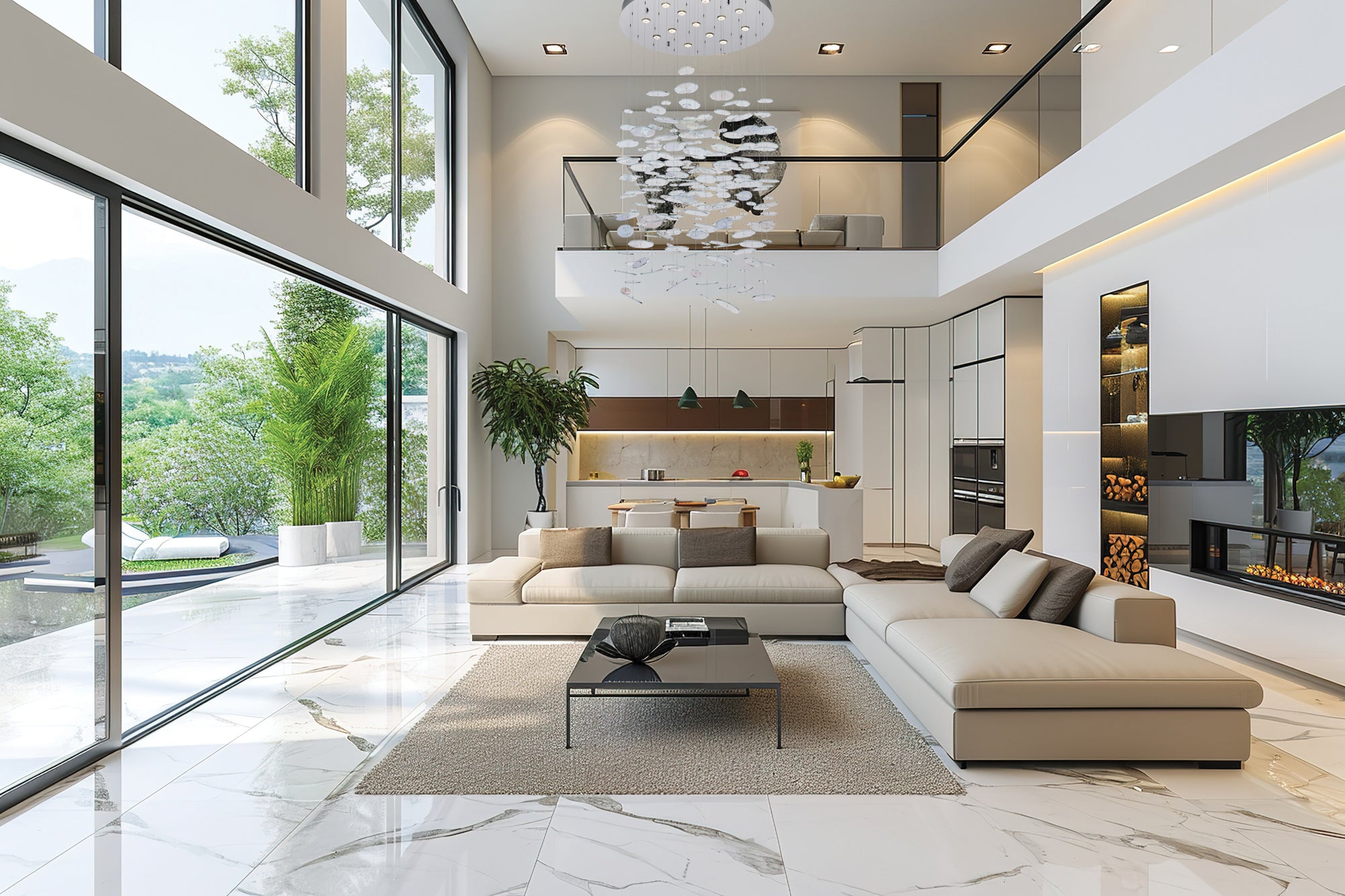 96'' Spettro 13 Light Polished Chrome Chandelier