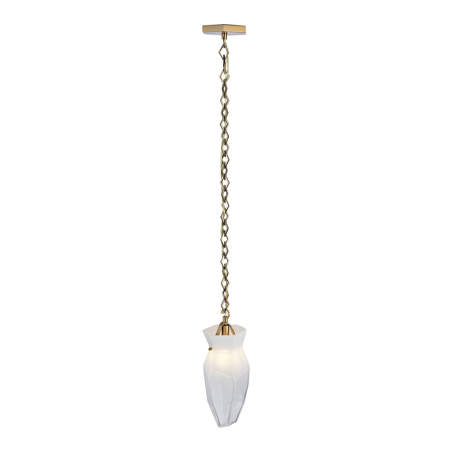 16.00'' Bolsa 1 Light Winter Brass Pendant