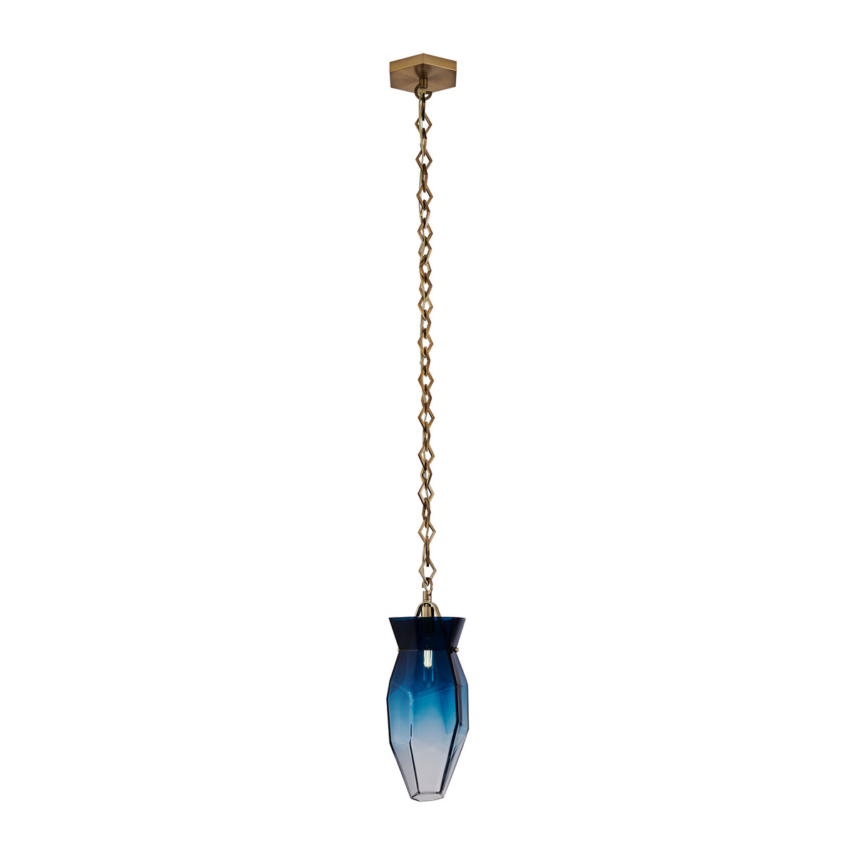 16'' Bolsa 1 Light Winter Brass Pendant
